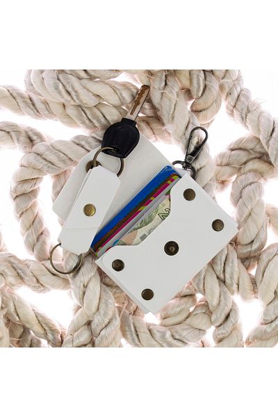 Miaju Ice White Color Leather Coin Purse Set with Hooks, Best Gift for Special Occasions