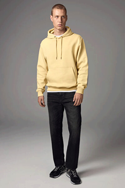 Superlife Ανδρικό φούτερ με κουκούλα, άνετο και χοντρό, με εσωτερικό φλις, 3 κλωστές, spr25sw55