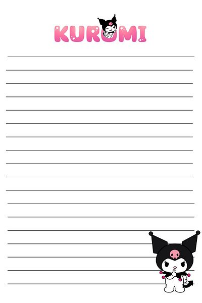 Srctech Kuromi Lined Notepad Memo Pad Notepad 50 Sheets A5 Size