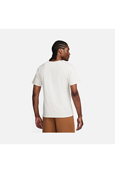Nike Life κοντομάνικο πλεκτό βαμβακερό ανδρικό λευκό αθλητικό μπλουζάκι fn2645 030