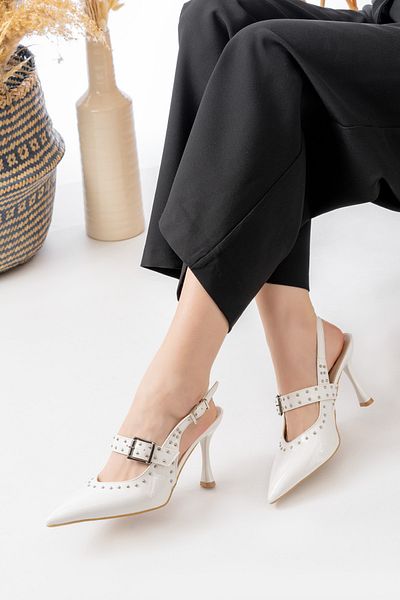 Egepass Eliz Trope Stylish Elegant Women's Heel Shoes with Buckle Detail