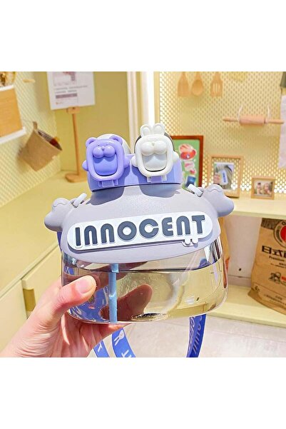 Livava زجاجة مياه مع شفاطة، لاصقة وقابلة للتعليق، 18×15 - بنفسجي