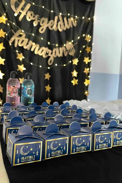 Dekals Tiny Size Ramadan Bear Themed Dates Packaging Box Candy Turkish Delight Box 10 Pieces