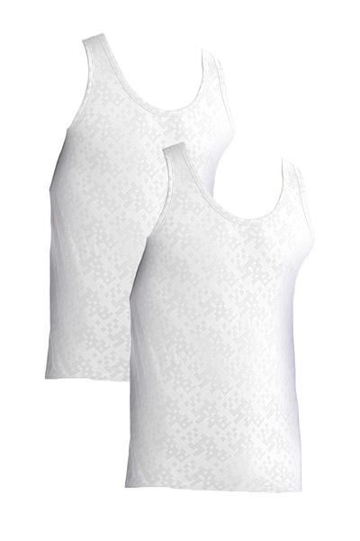 Kom Ανδρικό λευκό Modal Lycra Jacquard μοτίβο 2 τεμαχίων εσώρουχο KQ.OPRM.1K.M1.K2