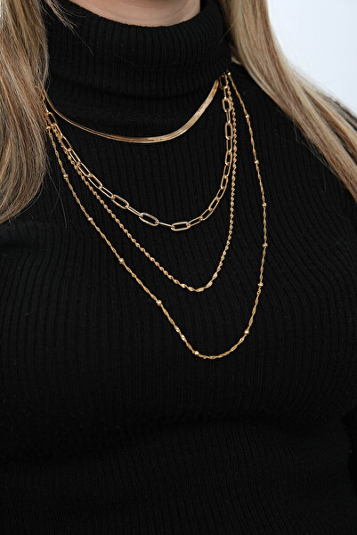 Jack Ferrero KADIN ALTIN KAPLAMA RENK ATMAZ KOLYE