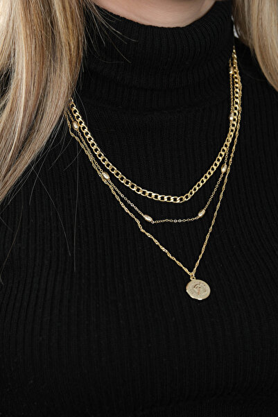 Jack Ferrero KADIN ALTIN KAPLAMA RENK ATMAZ KOLYE