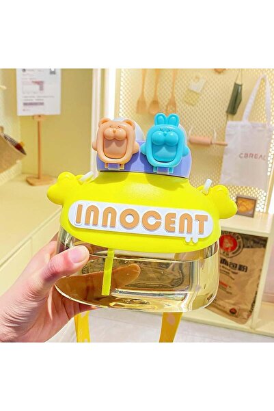 Livava Straw Drinker, Adhesive and with Hanger, 18X15 - Yellow-