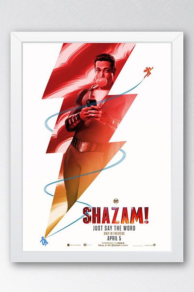 Saturn Ζωγραφική με κορνίζα Shazam - Ζωγραφική αφίσας Shazam Fim