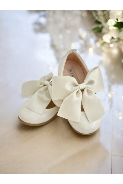 PATİK BEBE Dívčí ortopedické stylové baleríny krémové barvy