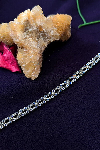 Agai Silver Safir ve Markazit Taşlı 925 Ayar Gümüş Bileklik