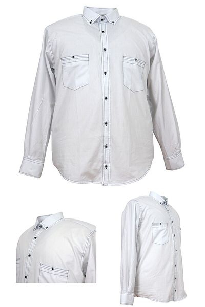 marufshop Ανδρικό μακρυμάνικο πουκάμισο μεγάλου μεγέθους, κατάλληλο για βάρος 135 κιλών