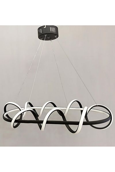 TREND 3Stage Dining Table Modern Black Led Chandelier