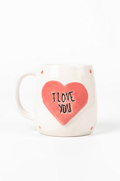 Loomart 3D I Love You Figured Handmade Ceramic Mug Cup 400 Ml, Lover Cup, Valentine's Day