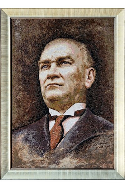 Niva Figurativna serija-46 Tkano Tapiserija-Tkanina-Portret Ataturka