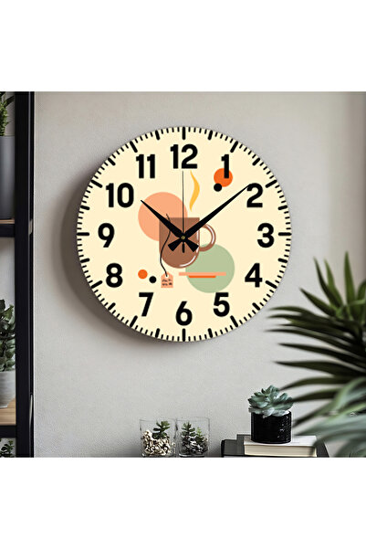 M&H Quality Ceas de perete imprimat UV cu cifre turceze decorative (silencios...
