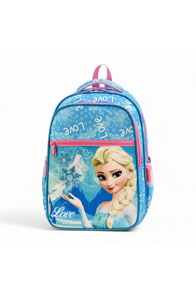 Baginn Geanta pentru scoala primara Set 2 piese Lunchbox Queen of Snows cu termos 42*30 Cm Geanta fetita