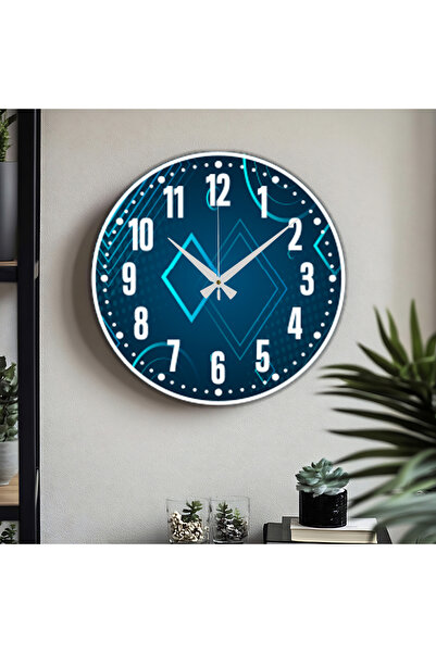 M&H Quality Ceas de perete imprimat UV cu cifre turceze decorative (silencios...