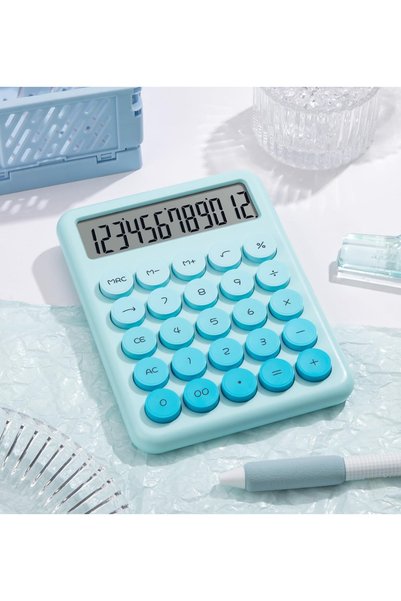 UĞURDAN Renkli Gradyan Pilli Hesap Makinesi MAVİ DX-817