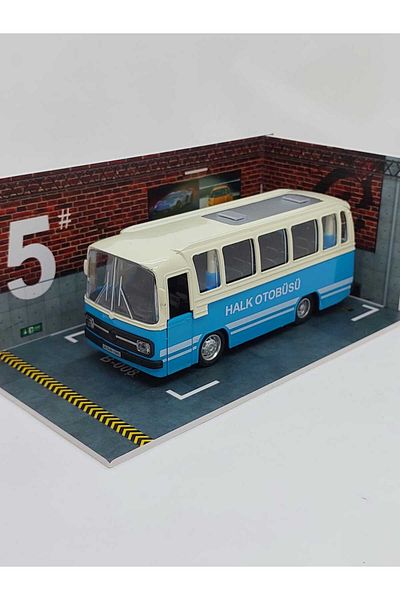 MODEL MAKET حافلة شعبية حنين بمقياس 1/27 مع صوت وضوء (أزرق)