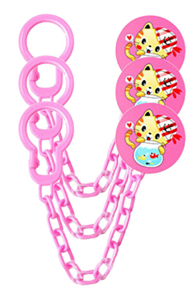 LUQU BABY حامل مصاصة لوكيو - وردي - عبوة من 3 قطع