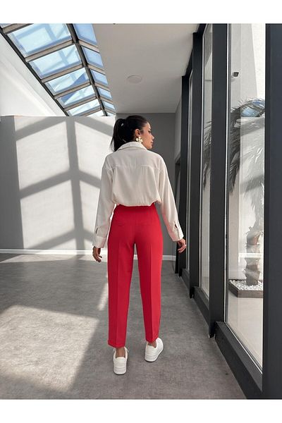 Lady Pixie Collared Carrot Trousers