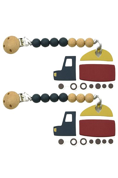 LUQU BABY Silicone Pacifier Beads- Truck-Pack of 2