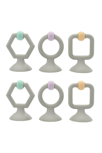 LUQU BABY عضاضة سيليكون - مجموعة من قطعتين