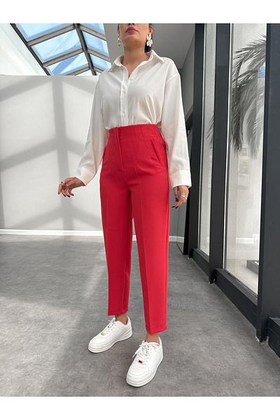 Lady Pixie Collared Carrot Trousers