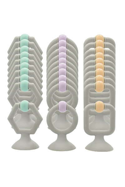 LUQU BABY عضاضات سيليكون - مجموعة مكونة من 10 قطع