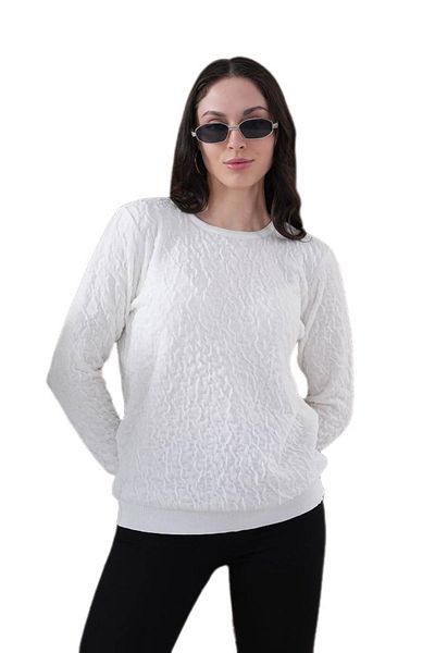 lavella Women's Crew Neck Drawstring Sweater 12833 Bgl-St04228