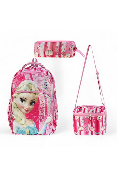 Baginn Set de 3 cutie de prânz de 42*30 cm și suport pentru stilouri pentru fete - ghiozdan pentru școala primară