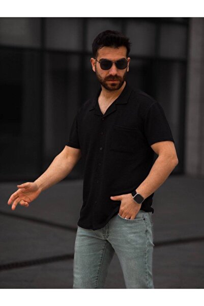 melikeprive Tek Cep Gömlek Siyah