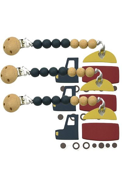 LUQU BABY Silicone Pacifier Beads- Truck-Pack of 3