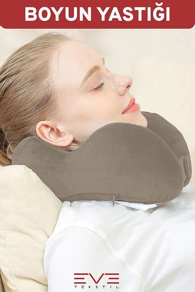 Eve Tekstil Visco Orthopedic Neck Pillow - Travel Hypoallergenic Pillow, 8 Different Colors