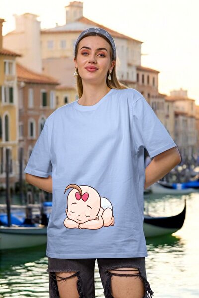 oneagılyazı Maternity Printed Women's Oversize T-Shirt