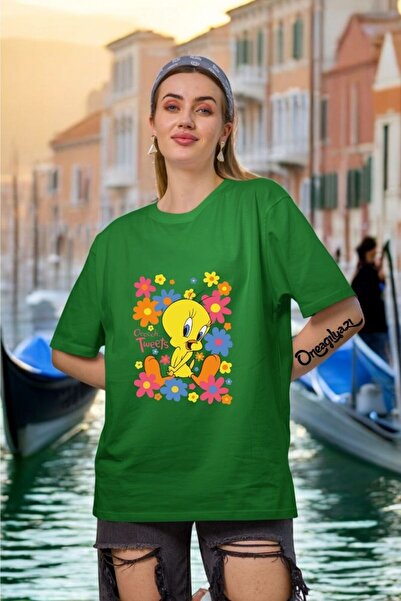 oneagılyazı Tweety Printed Women's Oversize T-Shirt