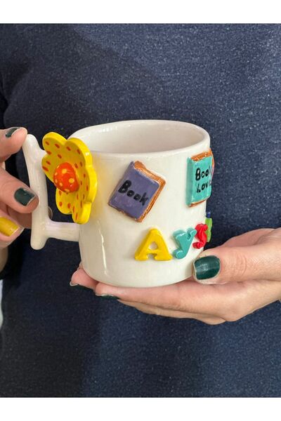MeGgDecor Kitap Figürlü İsimli Kupa