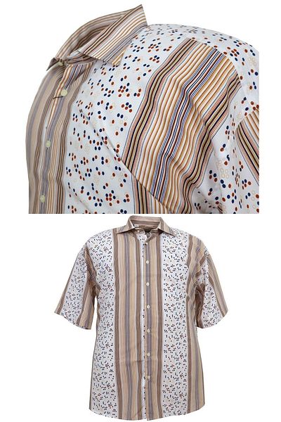 marufshop Ανδρικό κοντομάνικο πουκάμισο μεγάλου μεγέθους, κατάλληλο για βάρος 120 κιλών - 150 κιλών