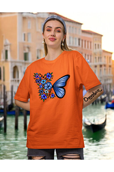 oneagılyazı Dizajn leptira Štampano Žene Oversize kroj T-shirt