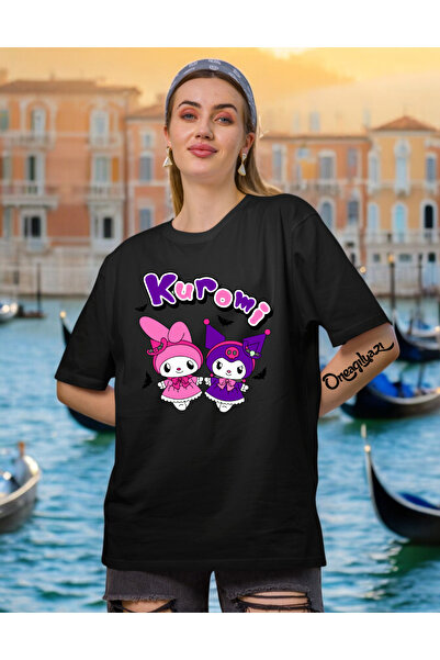 oneagılyazı Kuromi Baskılı Kadın Oversize T-Shirt