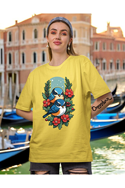 oneagılyazı Ptica Štampano Ženka Oversize kroj T-shirt