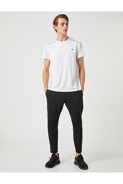 Koton Jogger Sweatpants with Stitching Detail, Lace at Waist and Pocket