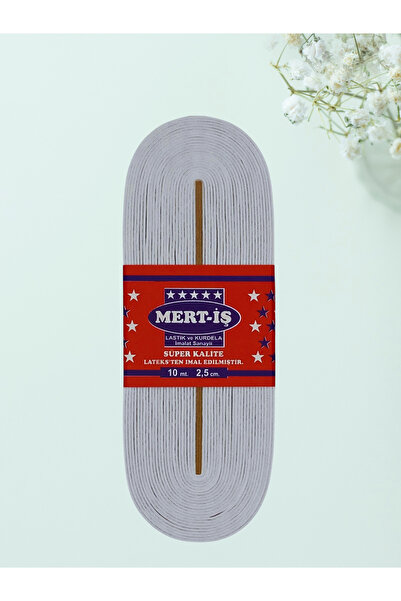 Ak Tuhafiye 2.5 cm Paça-Bel-Etek-Eşofman Lastiği Beyaz 10 Metre