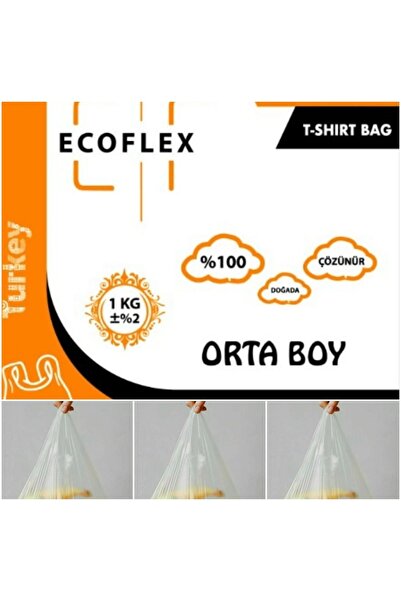 Ecoflex Hışır Atlet Şeffaf Poşet Market Manav Poşeti Orta Boy 1 Kg