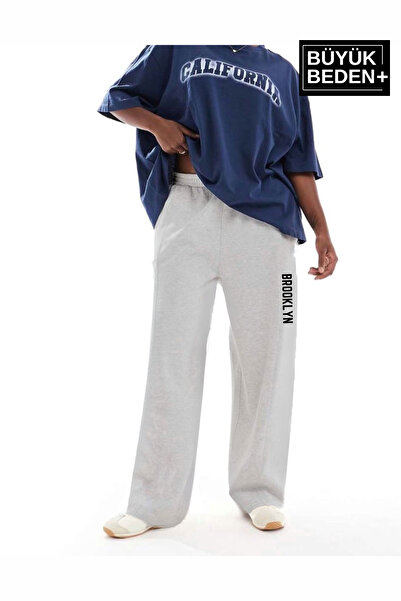 Superlife Women's Plus Size Brooklyn Printed Slim Sweatpants Spr25Beak54