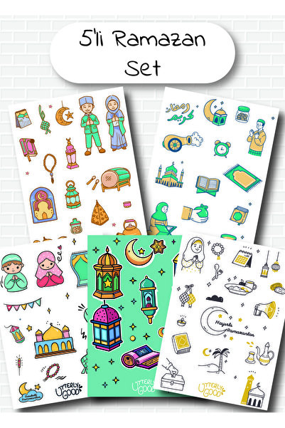 Utterly Good Ramazan Temalı 5'li Sticker Seti | Bullet Journal | Notebook | A...