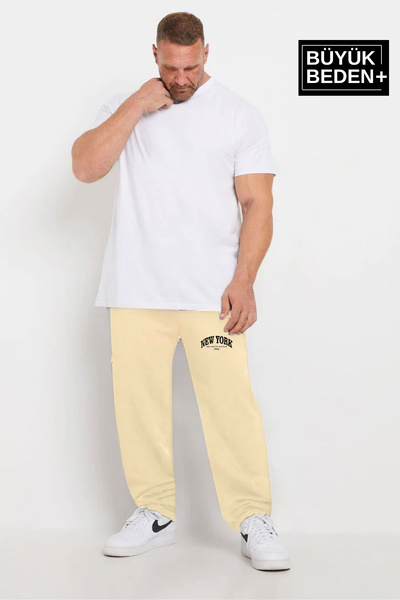 Superlife Ανδρικό μεγάλο μέγεθος New York printed slim sweatpants SPR25BEA47