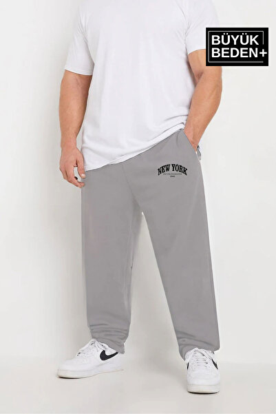 Superlife Men's Large Size New York Printed Slim Sweatpants Spr25Bea47