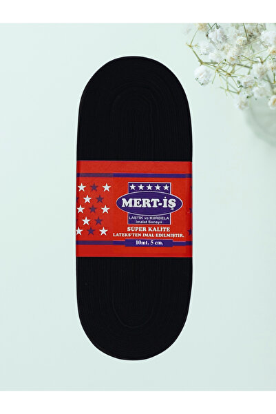 Ak Tuhafiye مطاط رياضي أسود 5 سم - 10 أمتار