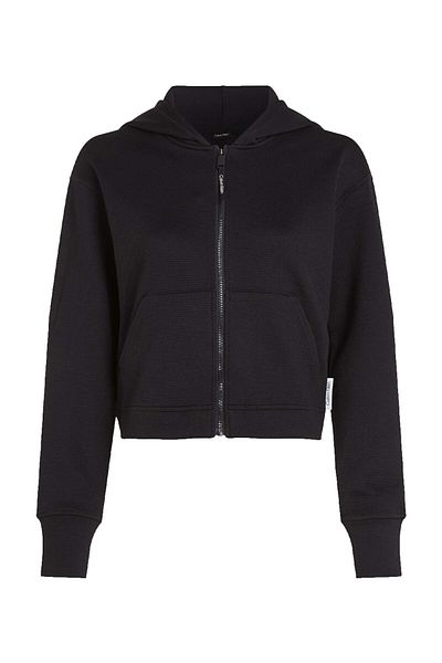 Calvin Klein Dámská mikina s kapucí s logem značky, plný zip, rychleschnoucí tkanina odvádějící vlhkost, pohodlná a vhodná pro každodenní použití